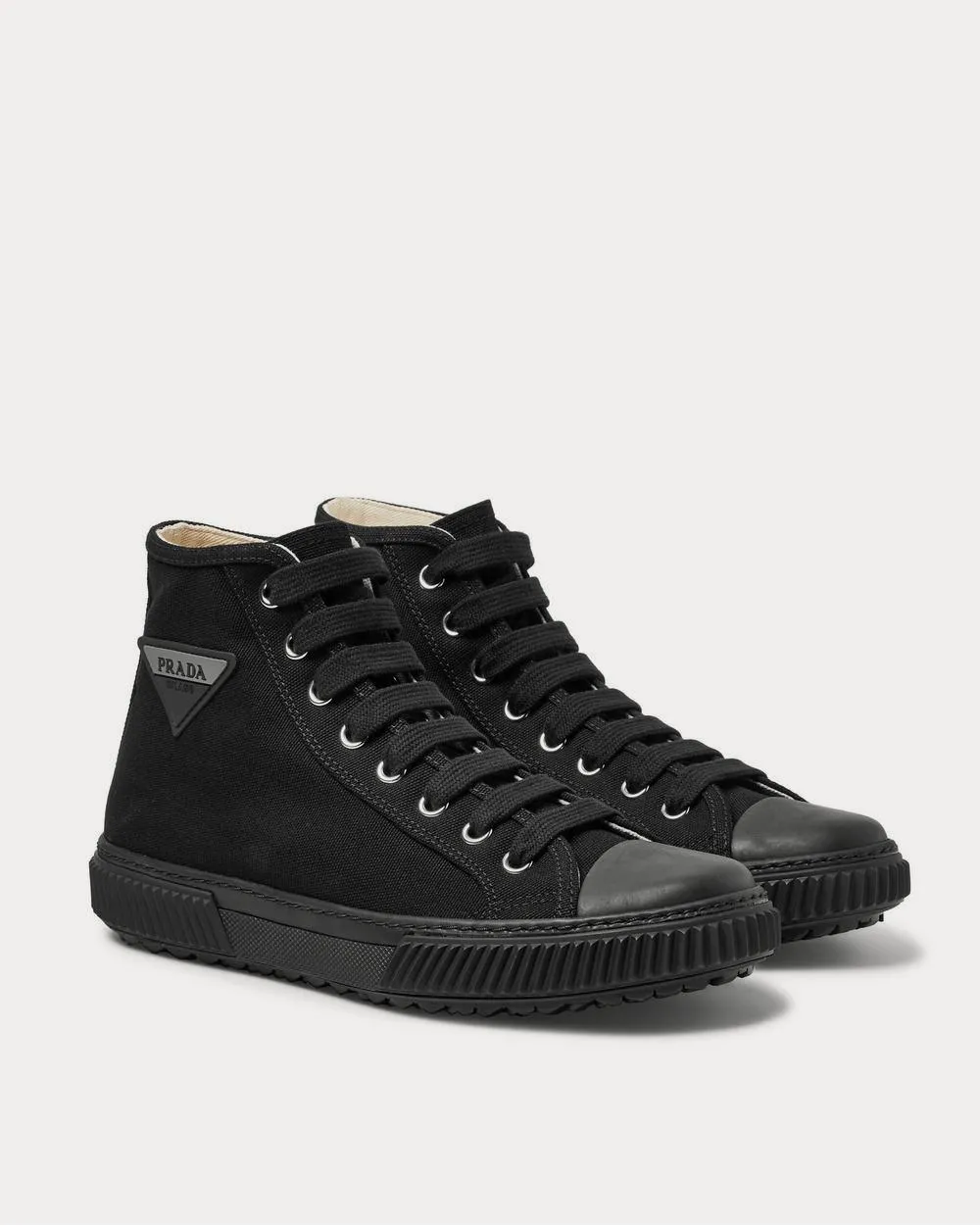 Stratus Logo-Appliquéd Canvas High-Top  Black high top sneakers