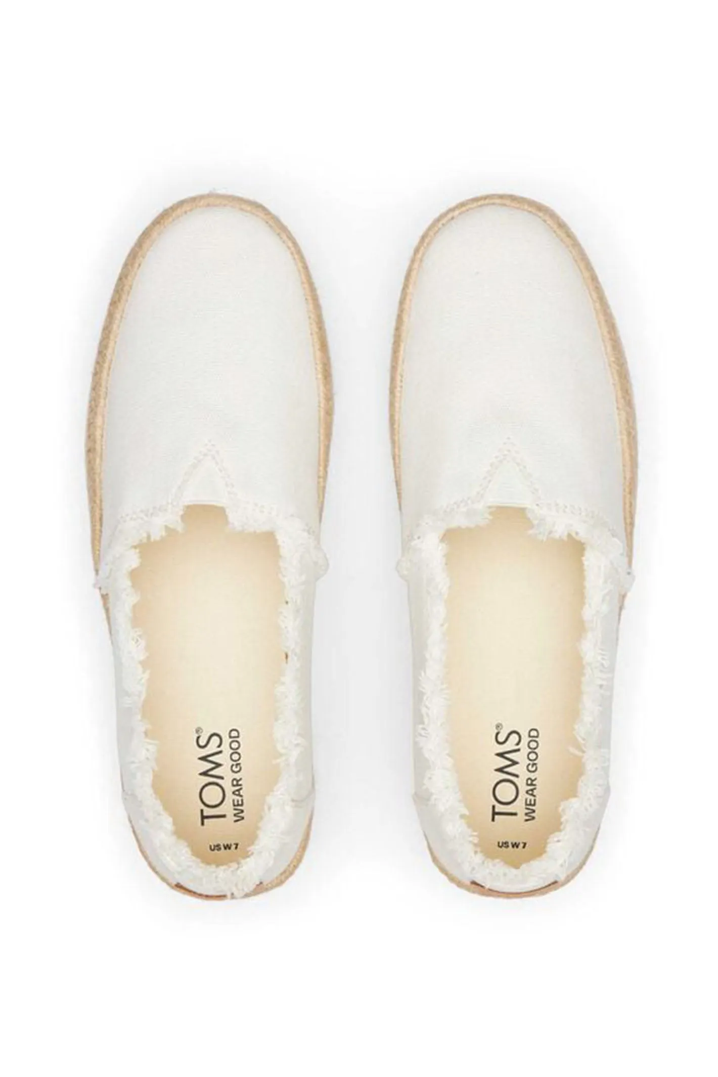 Toms Valencia 10019820 White Canvas Platform Espadrille