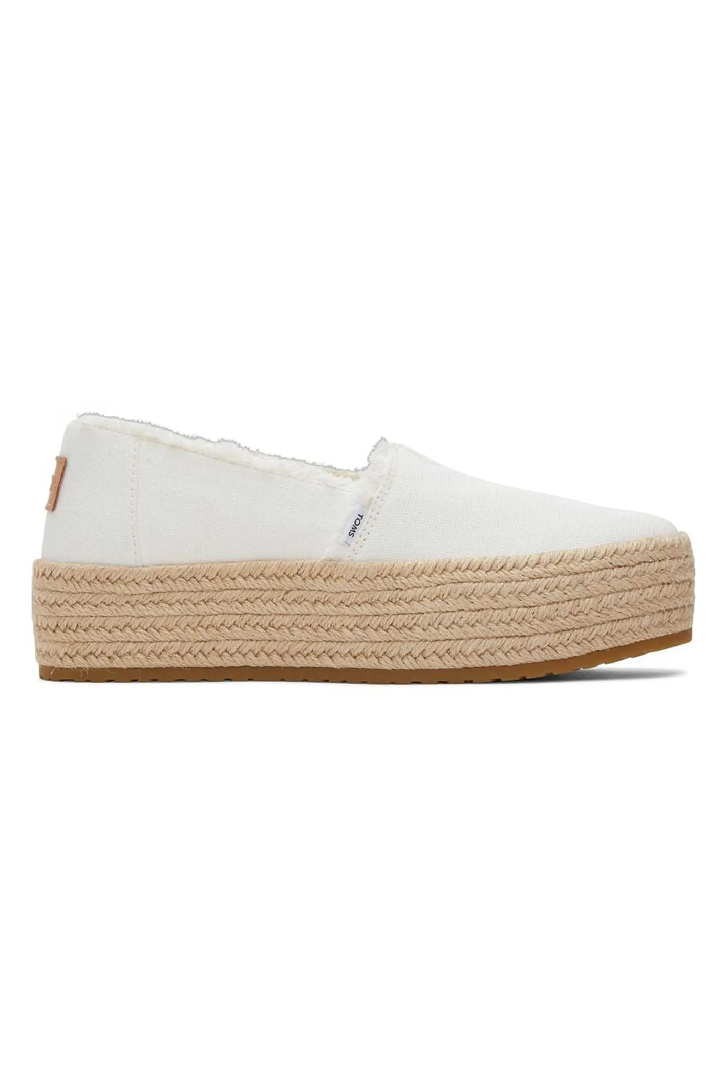 Toms Valencia 10019820 White Canvas Platform Espadrille