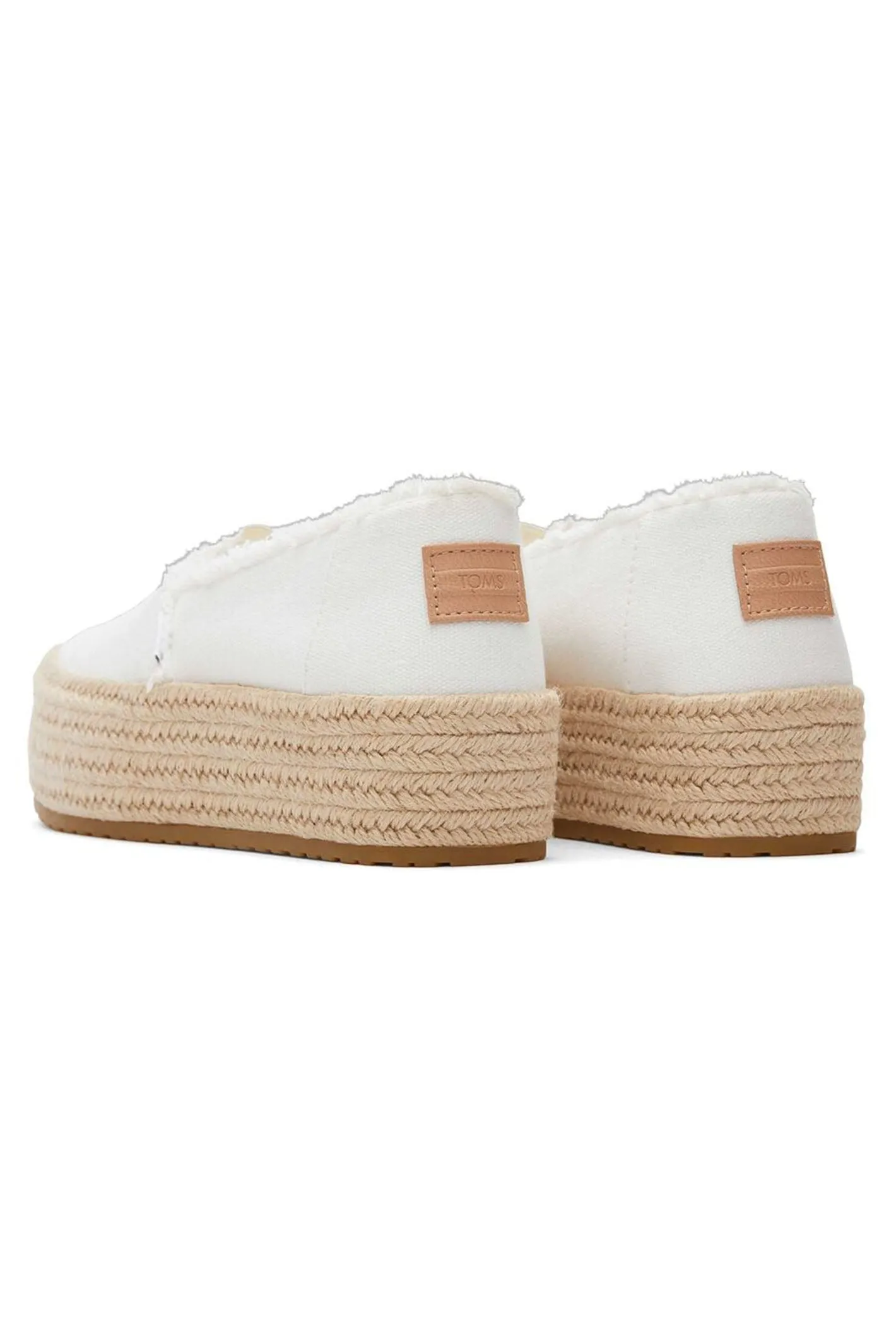 Toms Valencia 10019820 White Canvas Platform Espadrille