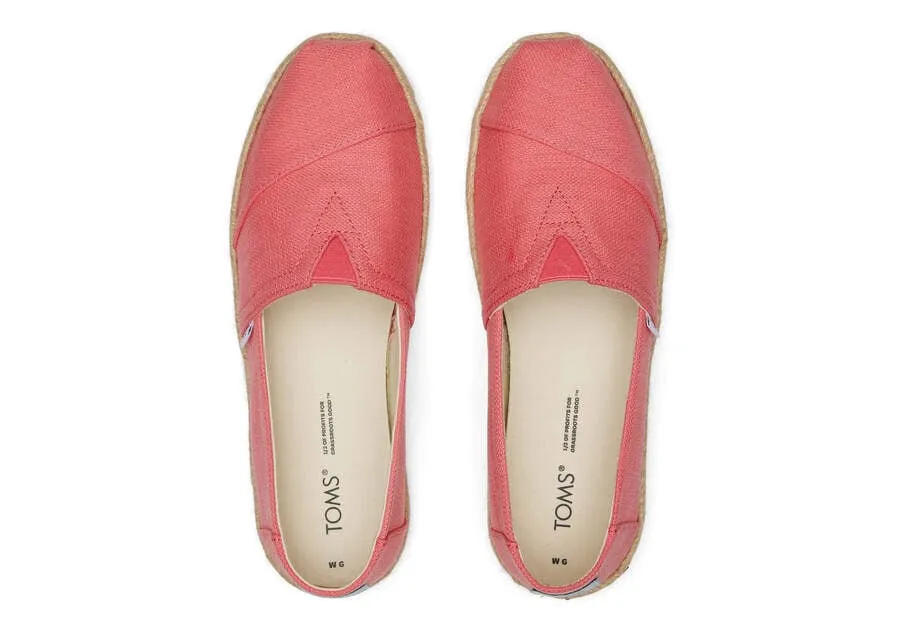 TOMS Womens Alpargata Eco Rope Espadrille - Peach