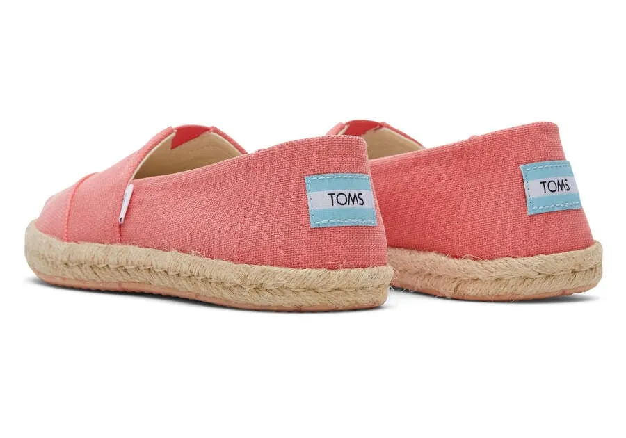 TOMS Womens Alpargata Eco Rope Espadrille - Peach