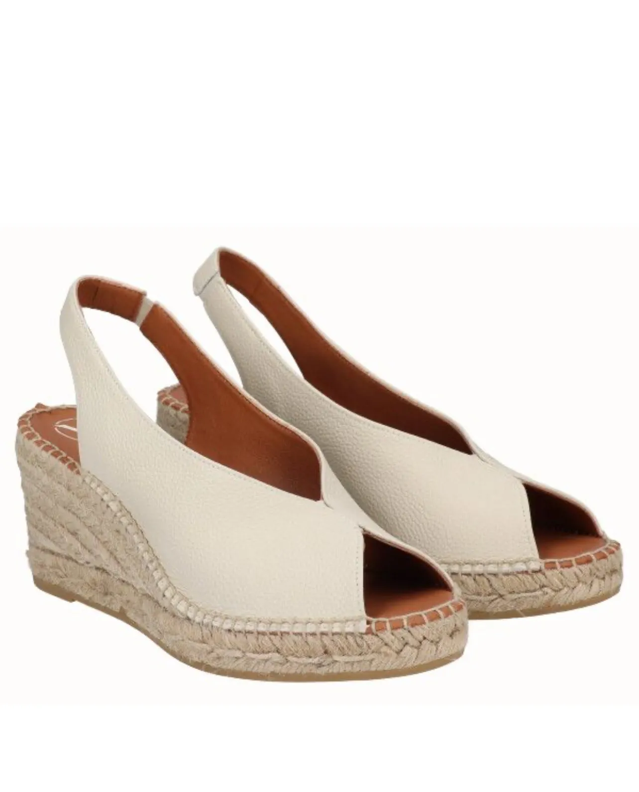 Viguera - 2127 Cream Peeptoe Wedge Sandal