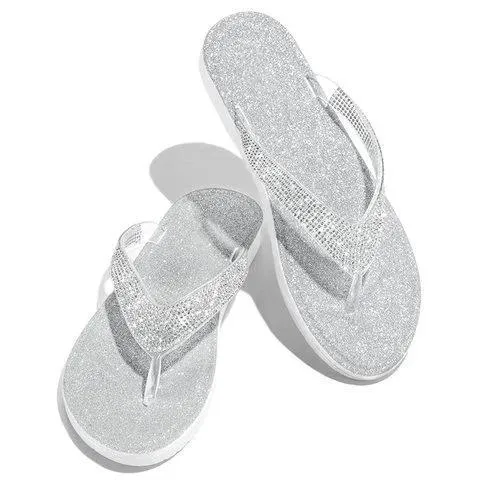 Women sparkly rhinestone summer 
casual slide flat flip flop