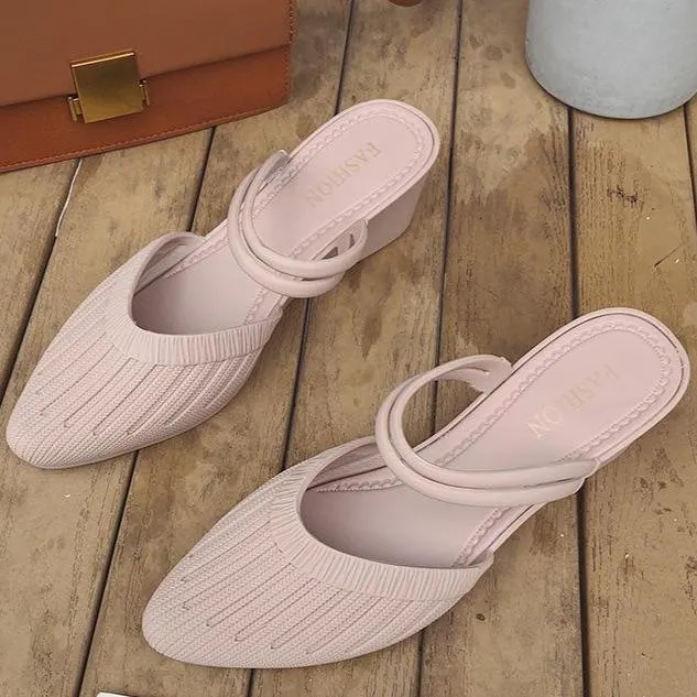 Women's fashion wedge mules slip-on