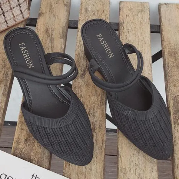 Women's fashion wedge mules slip-on