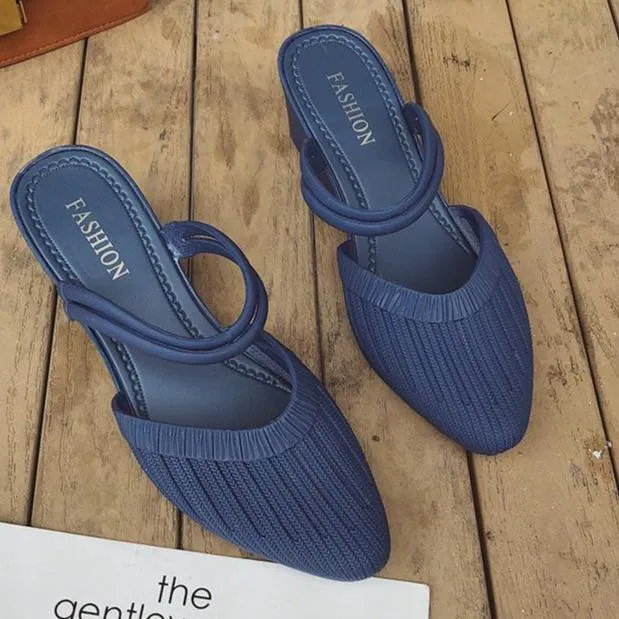 Women's fashion wedge mules slip-on