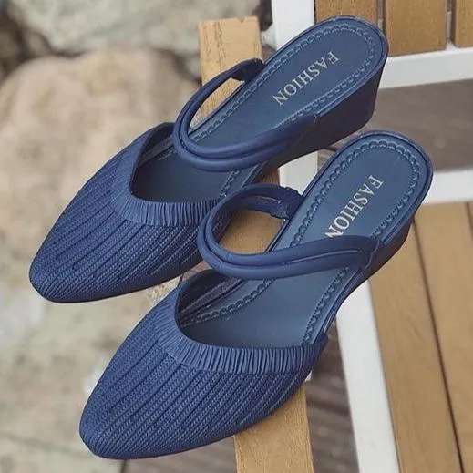 Women's fashion wedge mules slip-on