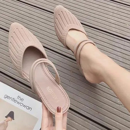 Women's fashion wedge mules slip-on