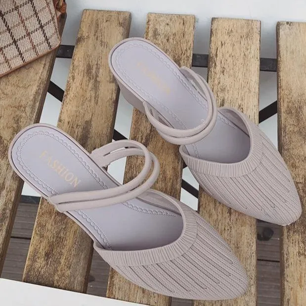 Women's fashion wedge mules slip-on